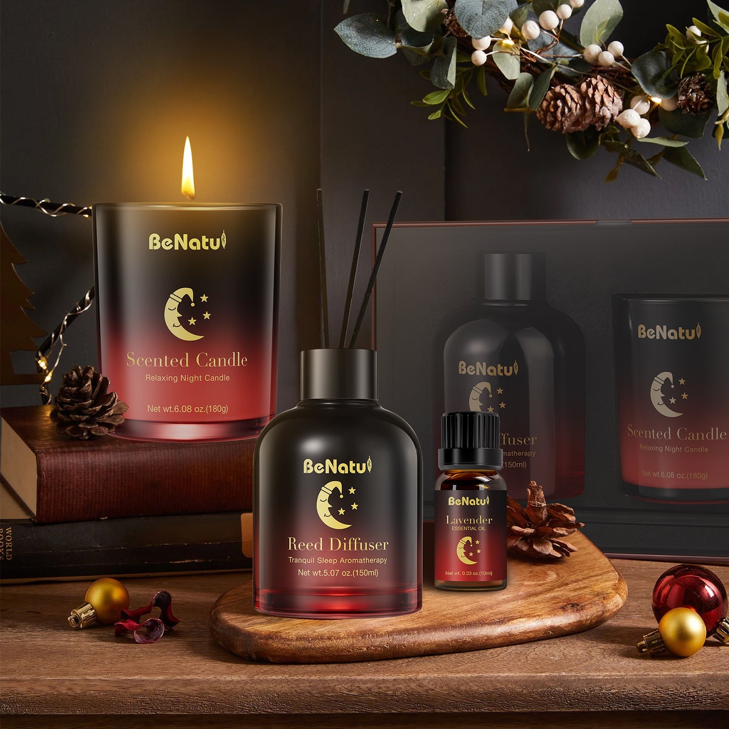 Dream Night Trio: Sleep Spray, Scented Candle, Reed Diffuser, Fast Sleep And Refreshing Fragrance, Formaldehyde-Free, Easy to Use, Good Helper for Sleep Lootquake LLC