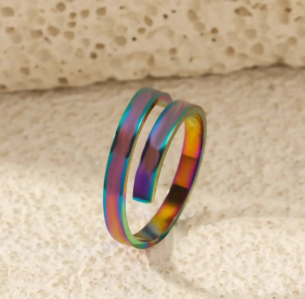 Design Titanium Steel Cross Open Adjustable Ring Lootquake LLC