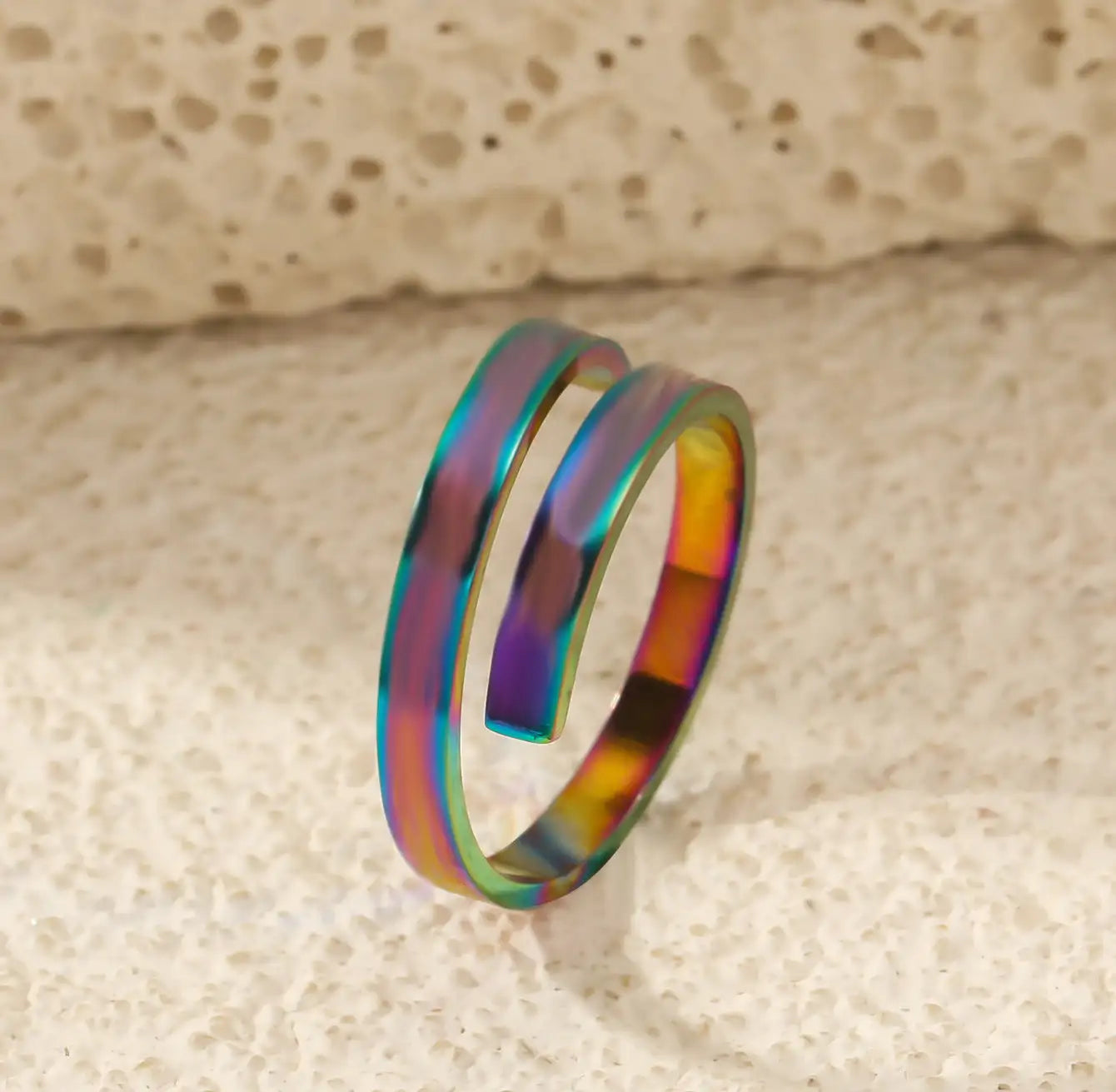 Design Titanium Steel Cross Open Adjustable Ring Lootquake LLC