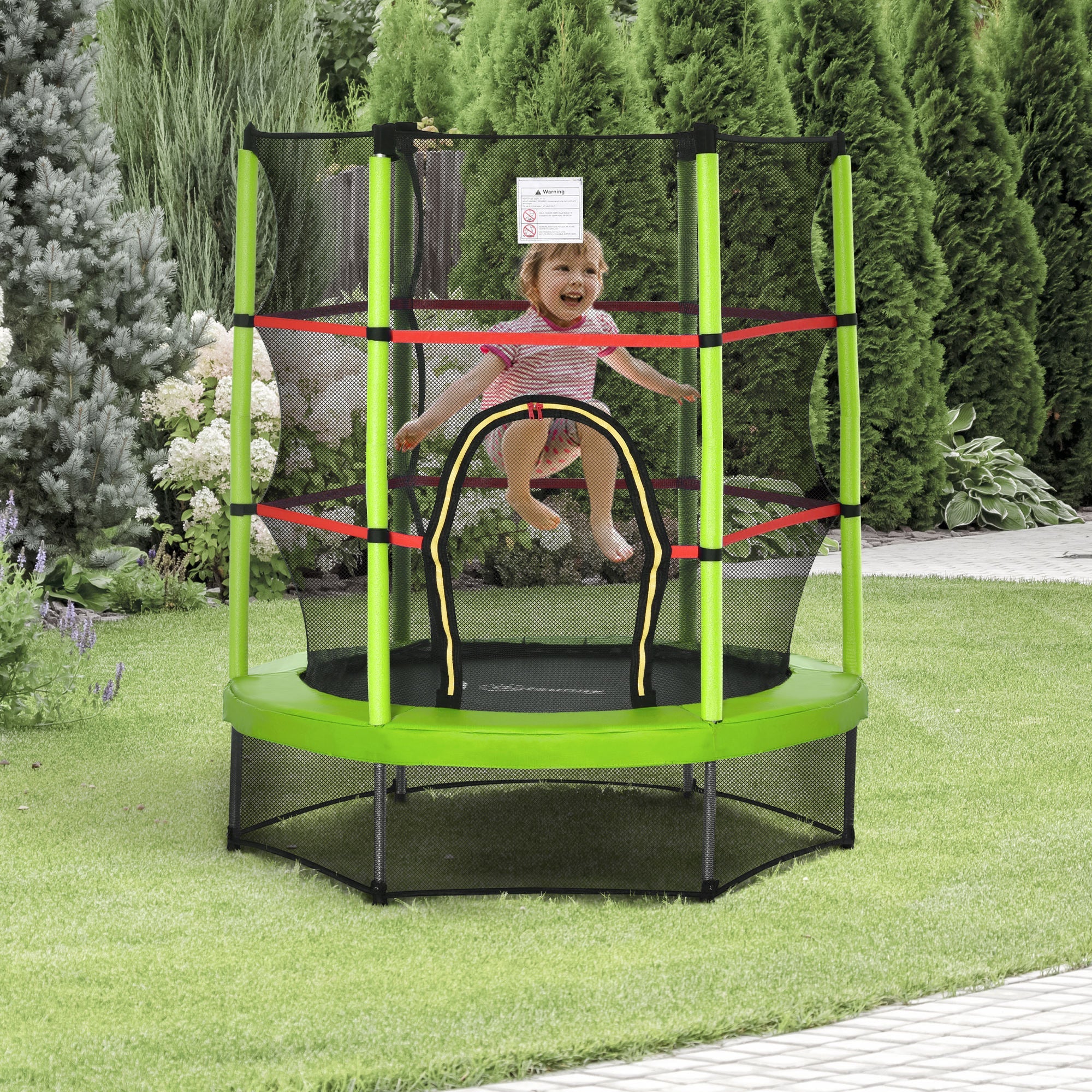 5FT Kids Trampoline with Enclosure Net for Age 3 to 6 Years Pi-Mart