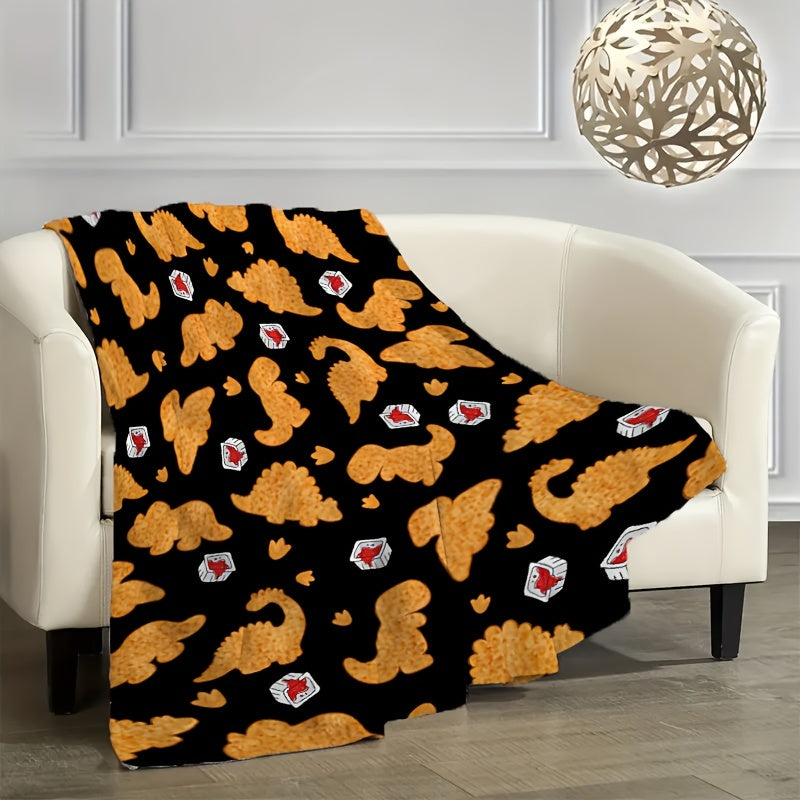 1PC Dinosaur Chicken Nugget Blanket, Gift Soft Comfortable Plush Bedding Blanket, Couch Office Camping Throw Blanket