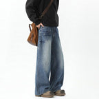 Men's Rivet Washed Jeans Loose Lootquake LLC