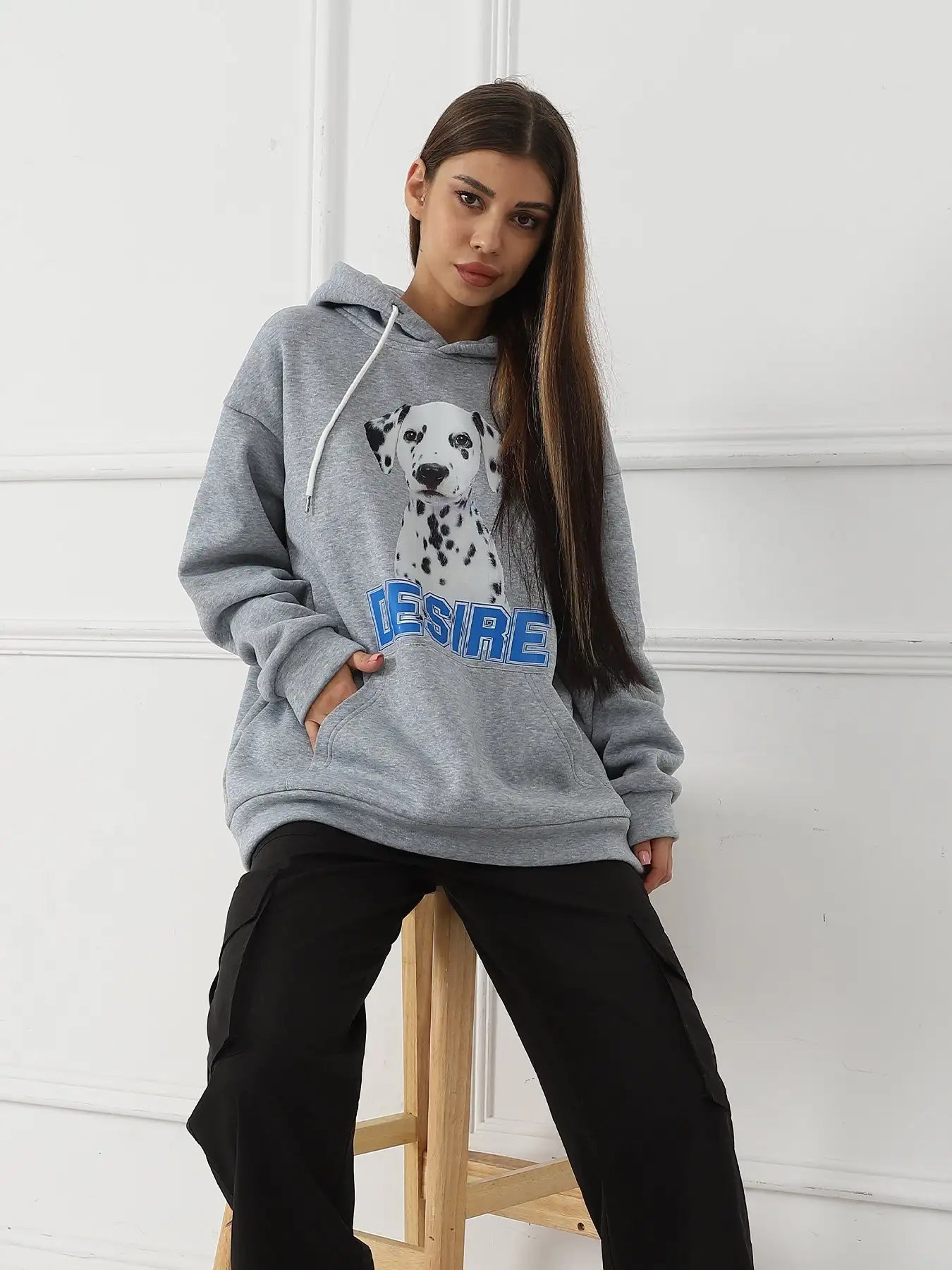 Women's Fashionable Casual Printed Long Sleeved Sweatshirt - SJB-DIAMOND ELITES