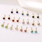 Stainless Steel Gold-plated Birthday Stone Constellation Diamond Bone Nail Pi-Mart