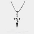Minimalist Hip Hop Ring Cross Necklace