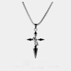 Minimalist Hip Hop Ring Cross Necklace