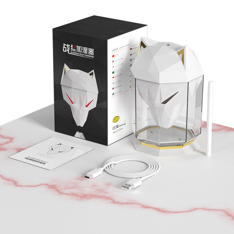 War Wolf Air Humidifier Ultrasonic Air Diffuser Colorful Lights Humidifier Air Nano Spray Home Desktop Supplies Pi-Mart
