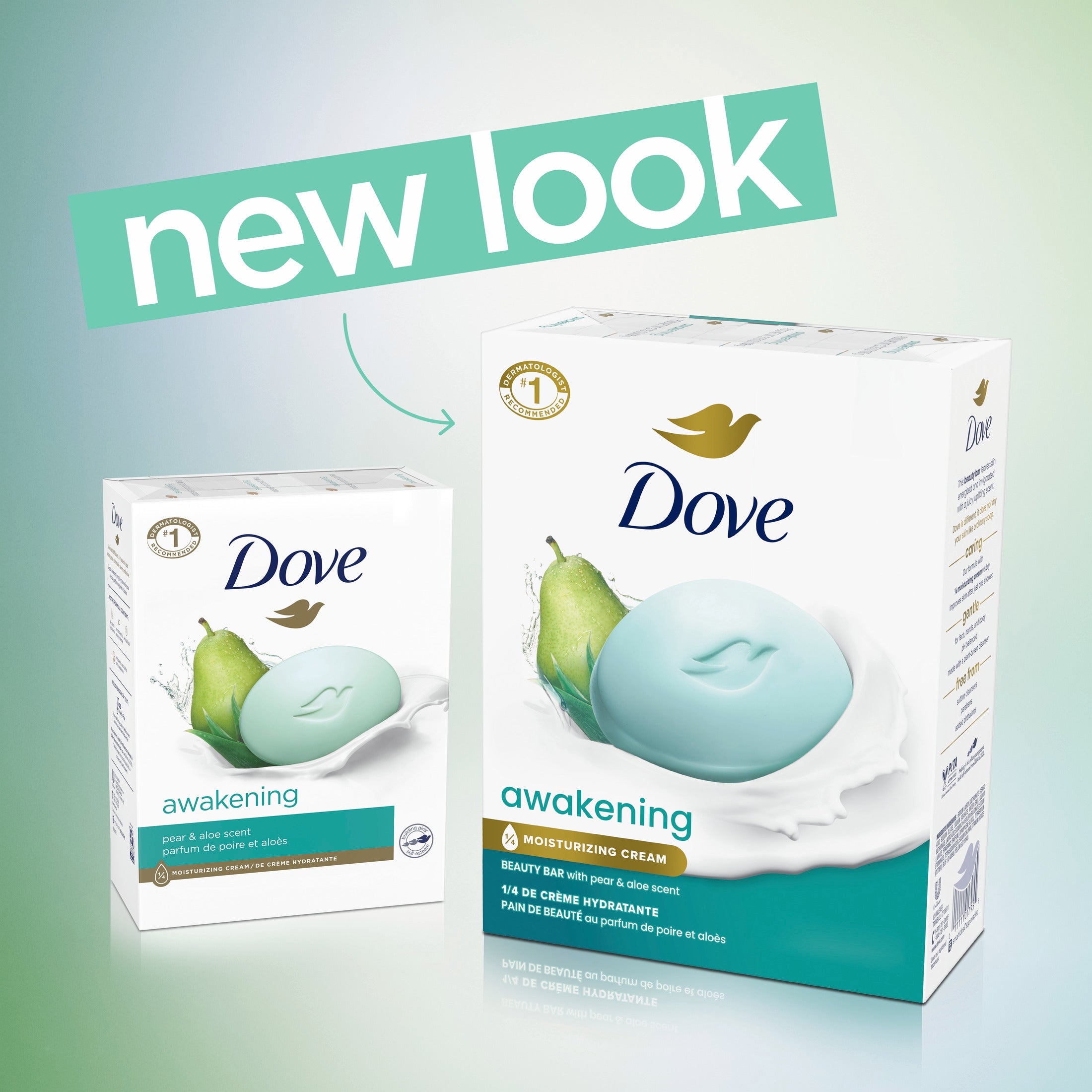 Dove Beauty Bar Soap for Women Awakening Pear & Aloe All Skin, 3.75 oz 8 Bars