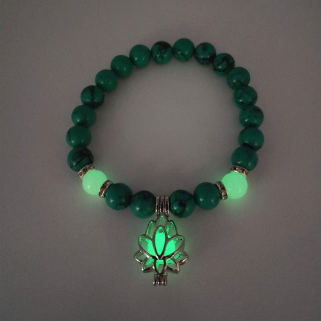Glow In The Dark Natural Stone Bracelet Pi-Mart