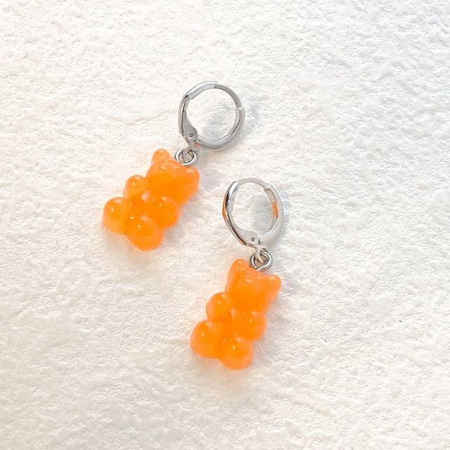 Cute Acrylic Gummy Bear Dangle Earrings Pi-Mart