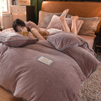 Milk Velvet Four-piece Velvet Duvet Cover Sheet Pi-Mart