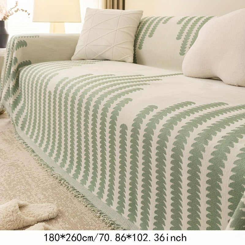 1pc Soft Chenille Sofa Protector - All-Season Universal Fit, Anti-Cat Scratch, Stain-Resistant, Plush Throw Blanket, Living Room and Bedroom Decor Essential - Easy Care, Machine Washable, and Durable Lootquake LLC