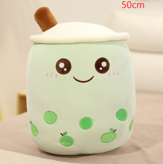 Cute Fruit Drink Plush Stuffed Soft Strawberry Milk Tea Plush Boba Tea Cup Toy Bubble Tea Pillow Cushion Kids Gift Pi-Mart