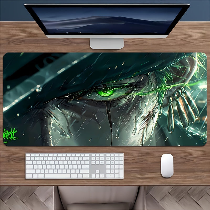 1pc Large Gaming Mouse Pad, Extra-Large Cool Graphic Design, Thick Non-Slip Washable Rubber Desk Mat, Precision Edge Locking, for Gamers and Office Use, Rectangular Shape Lootquake LLC
