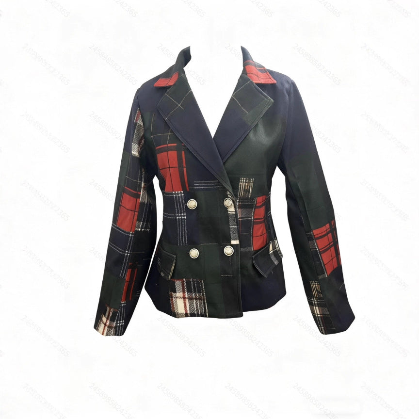 Ladies' Double-breasted Wool Suit Jacket Pi-Mart