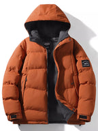 Men's Full Size Outdoor Padded Hooded Puffer Jacket Plus Size THRIXINE