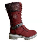 Winter High Square Heel Round Head Sewing Line Plus Size Martin Boots Pi-Mart