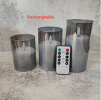 Electroplated Glass LED Electronic Candle Lights Wholesale Rechargeable Pi-Mart