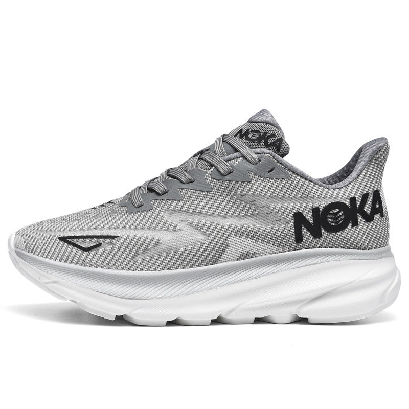 Fashion Lace-up Mesh Sneakers Men Lightweight Shock Absorption Training Shoes Soft-sole Running Sports Shoes Pi-Mart