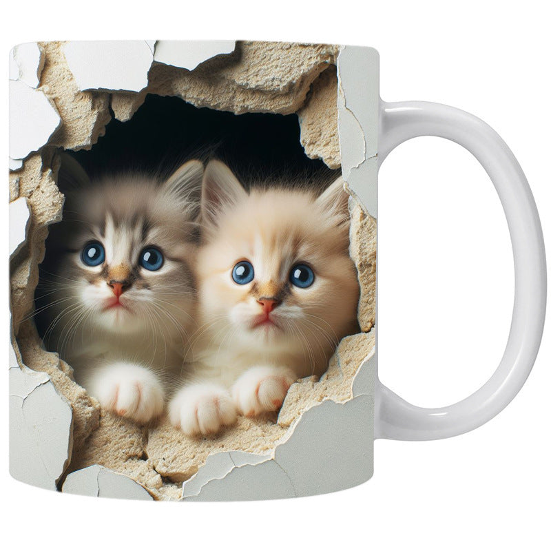 Cat Hollow Wall Ceramic Coffee Mug Pi-Mart