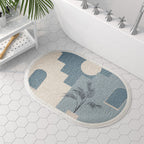 Household Simple Oval Cashmere Bathroom Mat Pi-Mart
