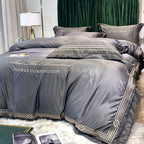 Tencel Quilt Cover Embroidered European Washed Cotton Four-piece Set Pi-Mart