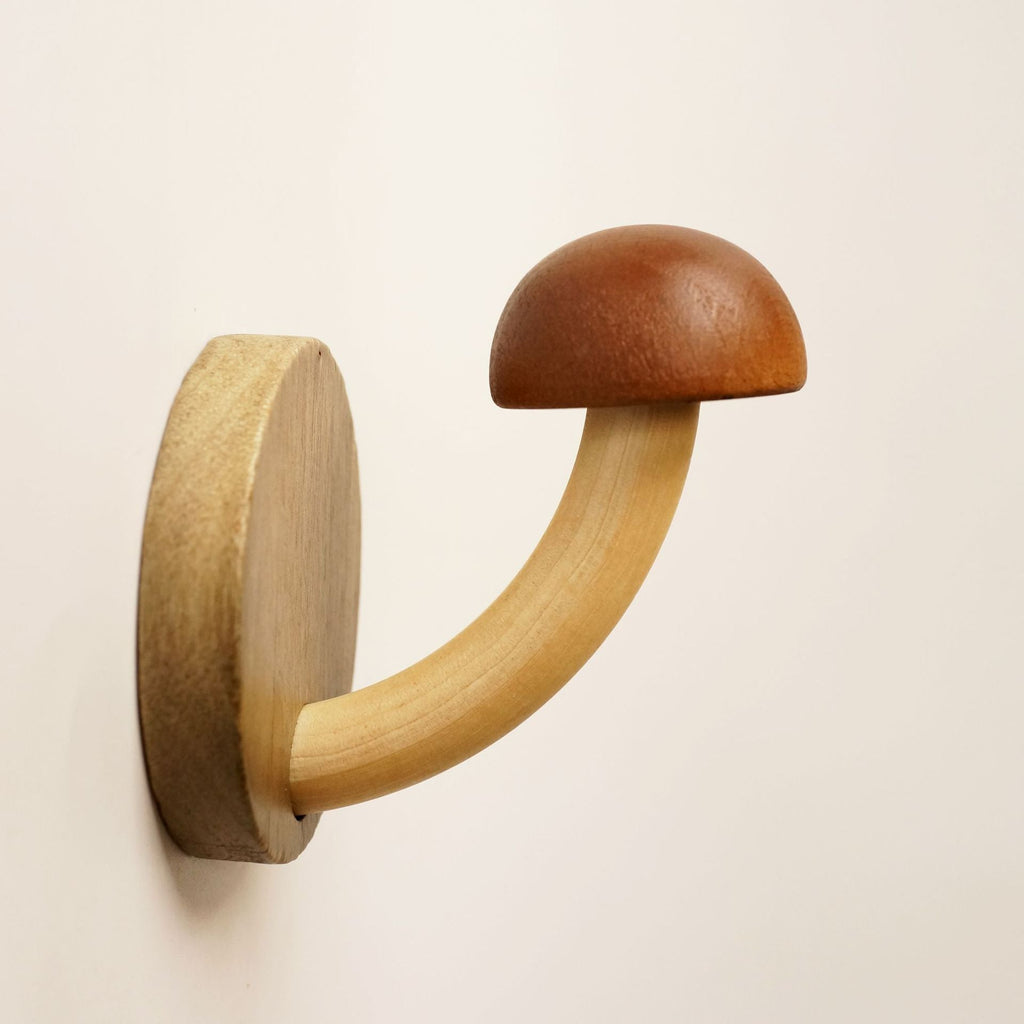 Creative Punch-free Wooden Mushroom Hat-and-coat Hook Pi-Mart