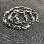 Men's Personality Punk Striped Sterling Silver Necklace Pi-Mart
