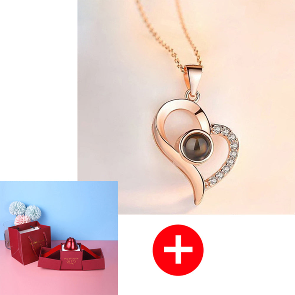 Hot Valentine's Day Gifts Metal Rose Jewelry Gift Box Necklace For Wedding Girlfriend Necklace Gifts Pi-Mart