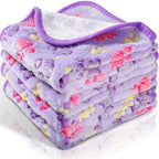 1pc Pet Blanket Dog Puppy Blanket Paw Print Coral Fleece Flannel Blanket Warm Soft Sleep Dog Blanket
