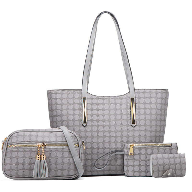 Fashion Polka Dot Four-piece Mother-in-law Bag With Tassel Crossbody Pi-Mart