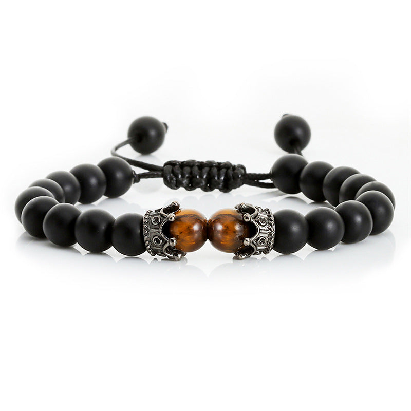 Beaded Hand Rope Volcanic Stone Bracelet Pi-Mart