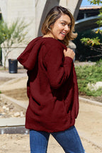 Women Full Size Teddy Hooded Jacket with Pockets Cozy Casual Jacket Comfortable Women Jacket Stevvex
