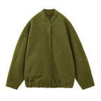 Women's Pocket Loose Bomber Jacket Coat