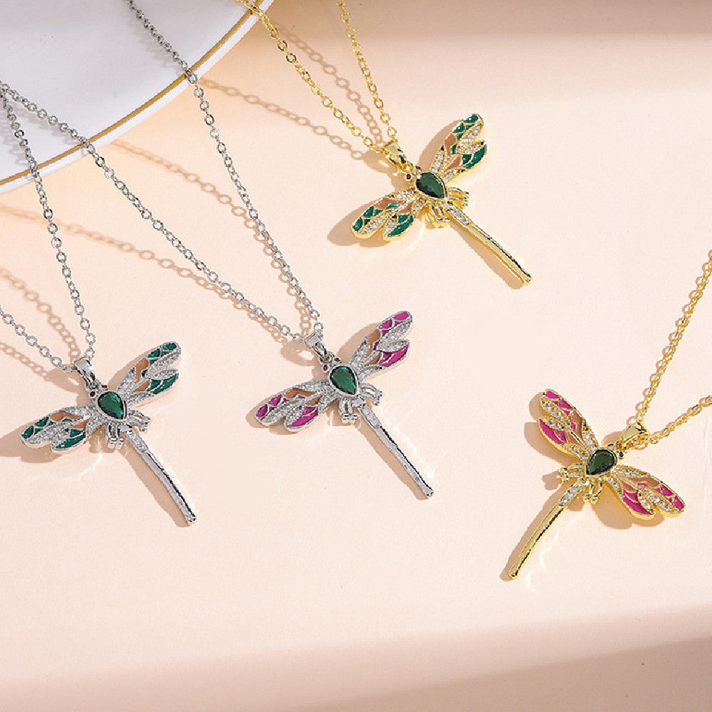 Fashionable All-match Color Zircon Necklace Pi-Mart