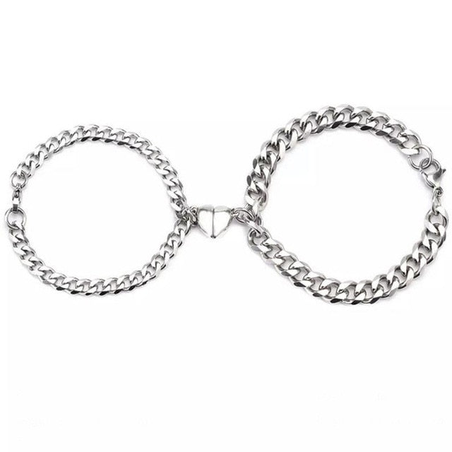 2Pcs Heart Magnet Bracelet for Lovers Pi-Mart