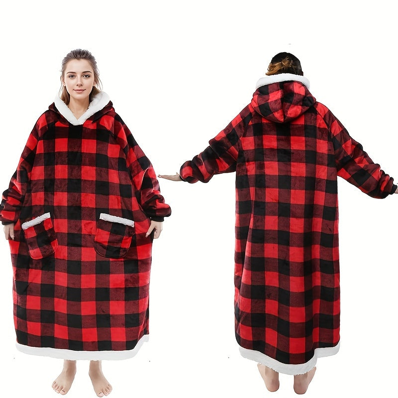 1pc Super Soft Wearable Hoodie Blanket for Women & Men, Oversized Sherpa Sweatshirt with Pocket, Warm Comfortable Adult Blanket Hoodie Lootquake LLC