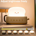 Creative LED Bread Maker Night Light USB Charging Dimming Toast Lamp Bedroom Children Timing Sleeping Lamps Funny Light Pi-Mart