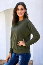 Green French Terry Cotton Blend Sweatshirt - SJB-DIAMOND ELITES