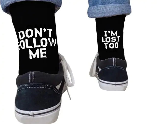 Explosive Socks DON`T FOLLOW ME I AM LOST TOO Pi-Mart