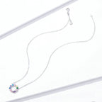 Silver Charm Original S925 Sterling Silver Colorful Wreath Necklace Pi-Mart