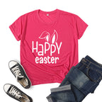 Women's Bunny Happy Easter Print Top Pi-Mart