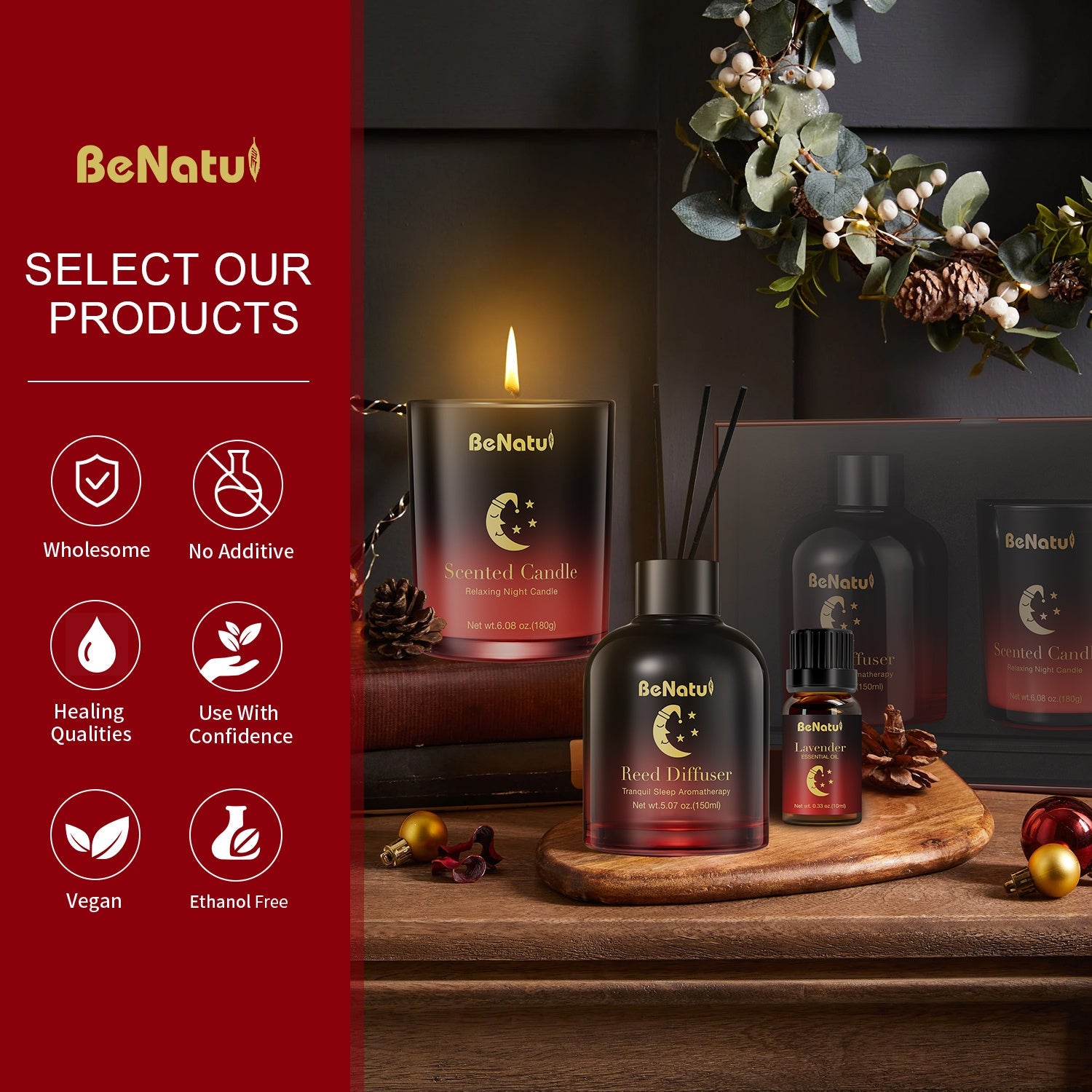 Dream Night Trio: Sleep Spray, Scented Candle, Reed Diffuser, Fast Sleep And Refreshing Fragrance, Formaldehyde-Free, Easy to Use, Good Helper for Sleep Lootquake LLC