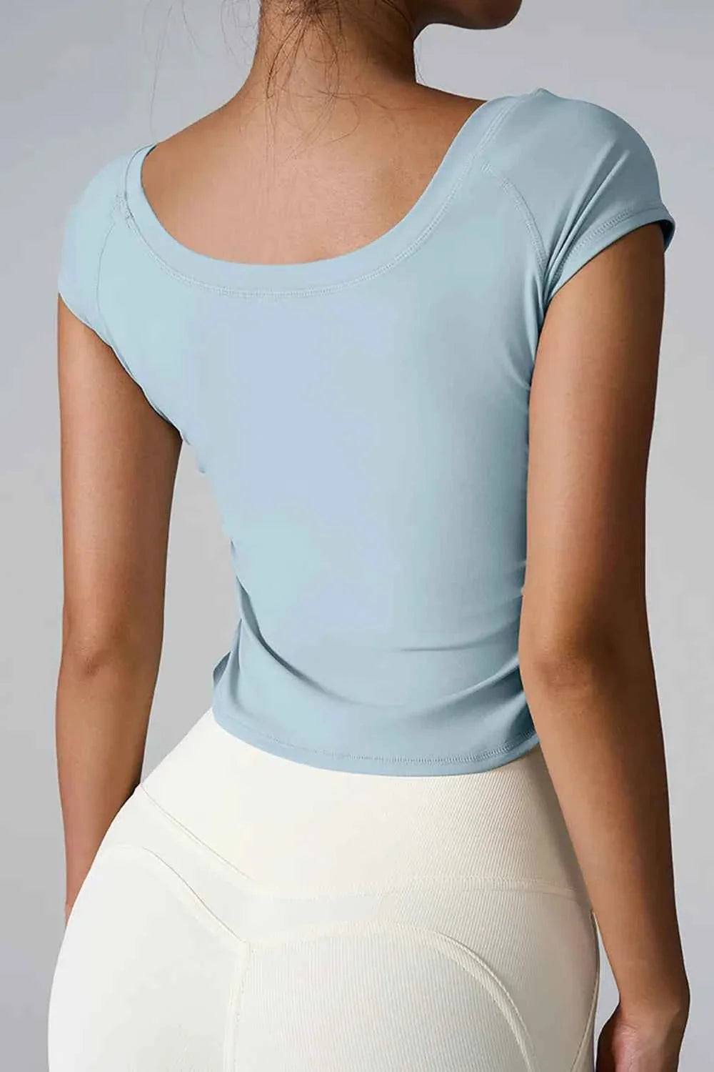 Round Neck Short Sleeve Active T-Shirt THRIXINE