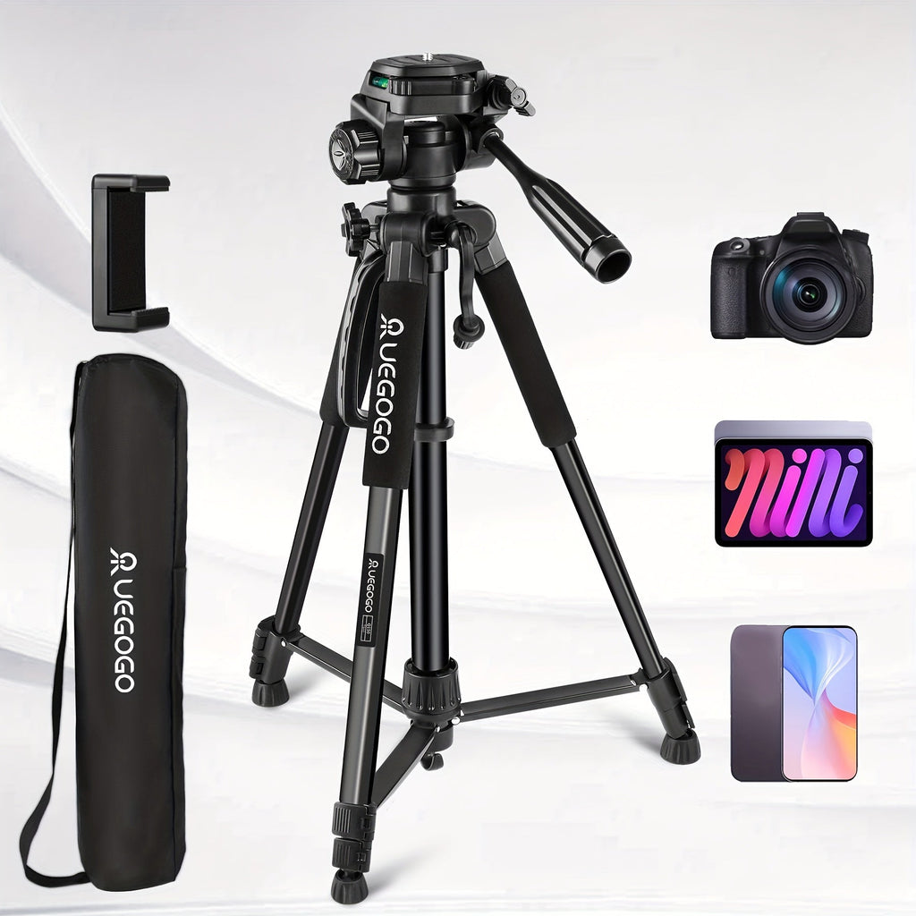 ZOMEI 60 Inch Micro Single-lens Digital Camera Mobile Phone Horizontal And Vertical Shooting Live Portable Aluminum Tripod With Mobile Phone Clip + T-shaped Mobile Phone Clip Lootquake LLC