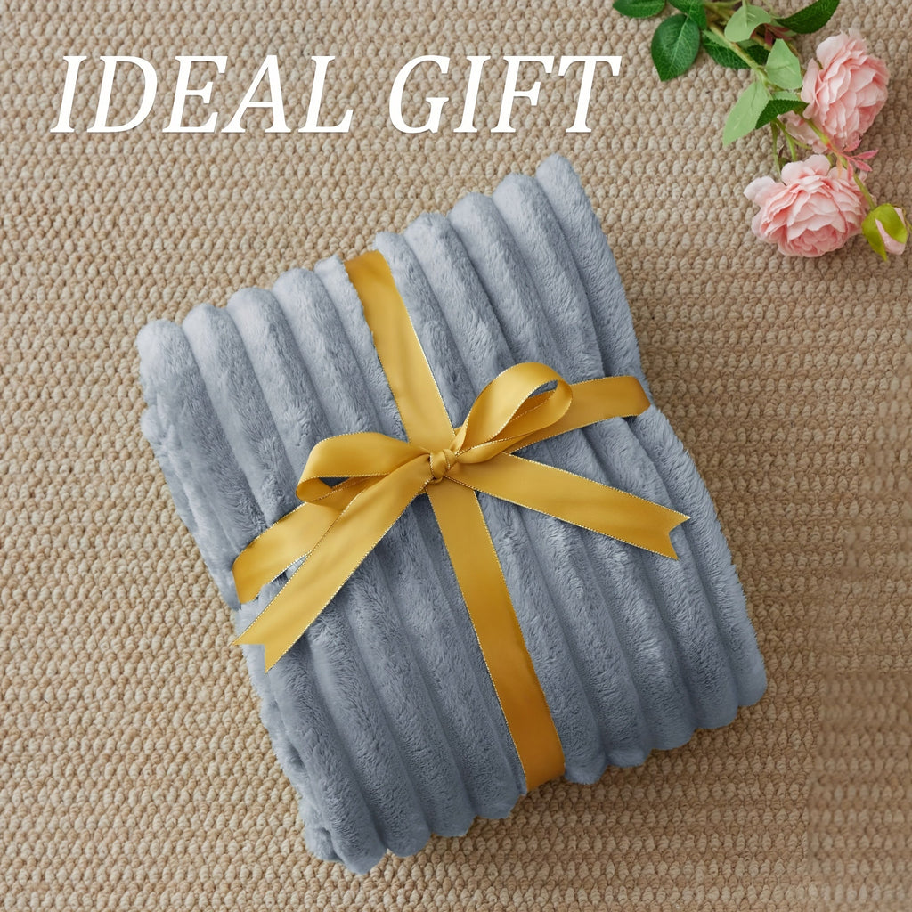 1pc Cozy Double-Sided 3D Rabbit Hair Blanket - Soft, Warm, and Fuzzy for Snuggling Up - Perfect for Office, Outdoor Camping, Sofa, and Gift Giving Lootquake LLC