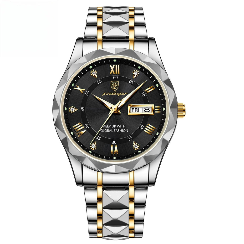 Men's Waterproof Double Calendar Luminous Quartz Watch Pi-Mart