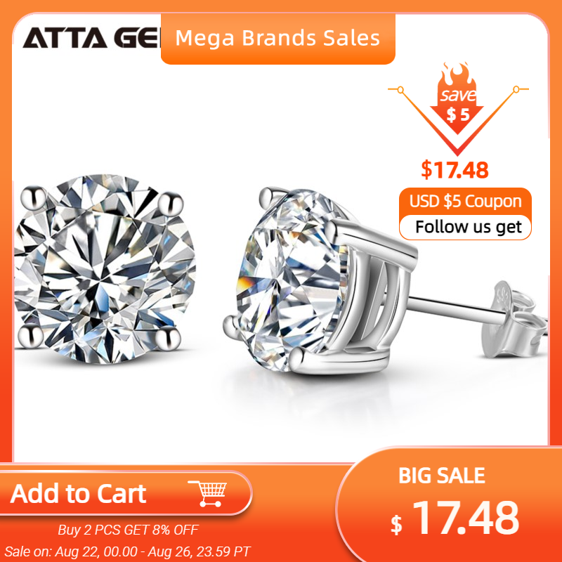 Moissanite Stud Earrings Pi-Mart