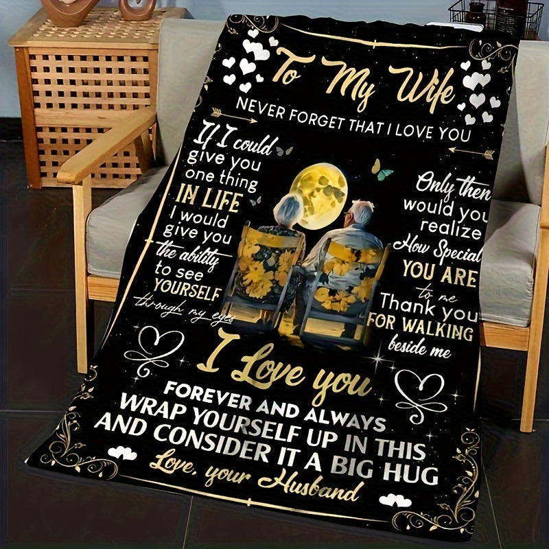 1pc Husband Gifts For Wife Blanket Soft Flannel Sofa Blanket TV Blanket For Home Decor Lootquake LLC