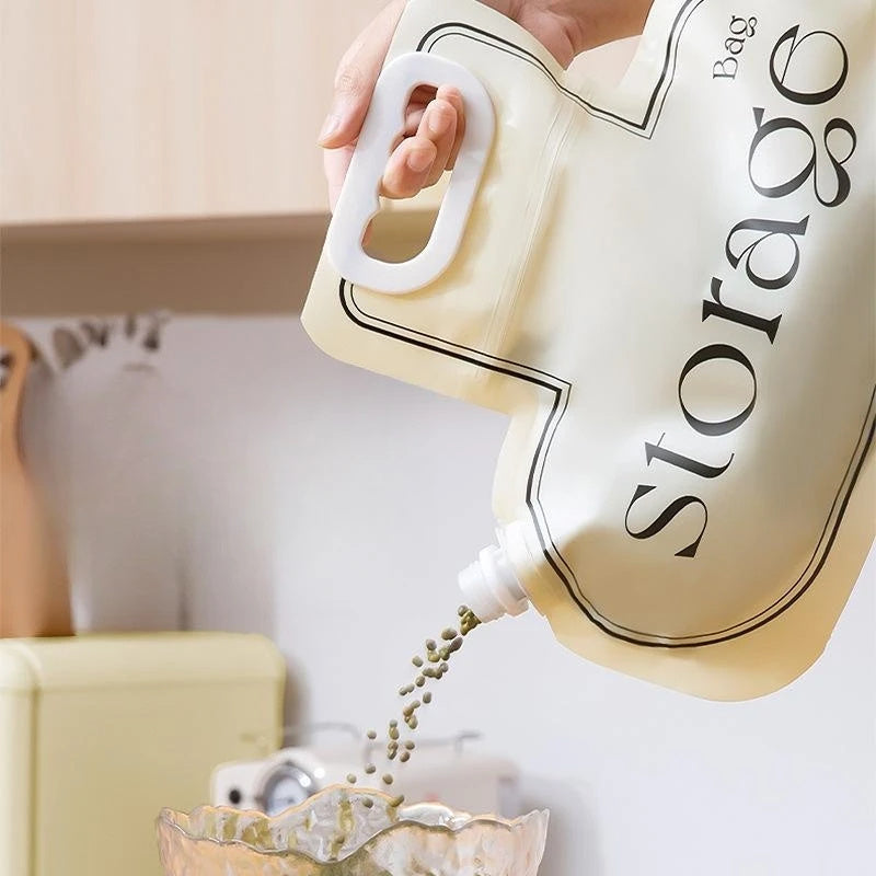 Grain Storage Bag Large Diameter Good Sealing Save Space Food Grade PE Material Rice Wheat Beans Household Kitchen Storage Tools Kitchen Gadgets Pi-Mart
